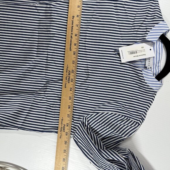 Harshman Blouse XS Stripe Stephanie Long Sleeve Contrast Button Shirt Anthro - Picture 10 of 11